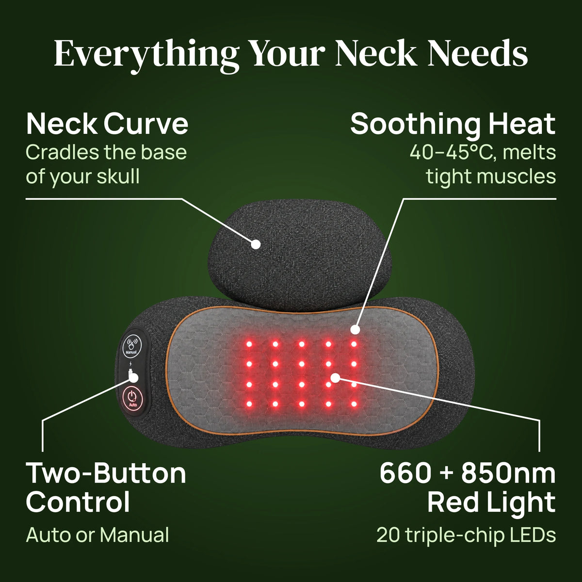 GlowRest™ Red Light Neck Pillow