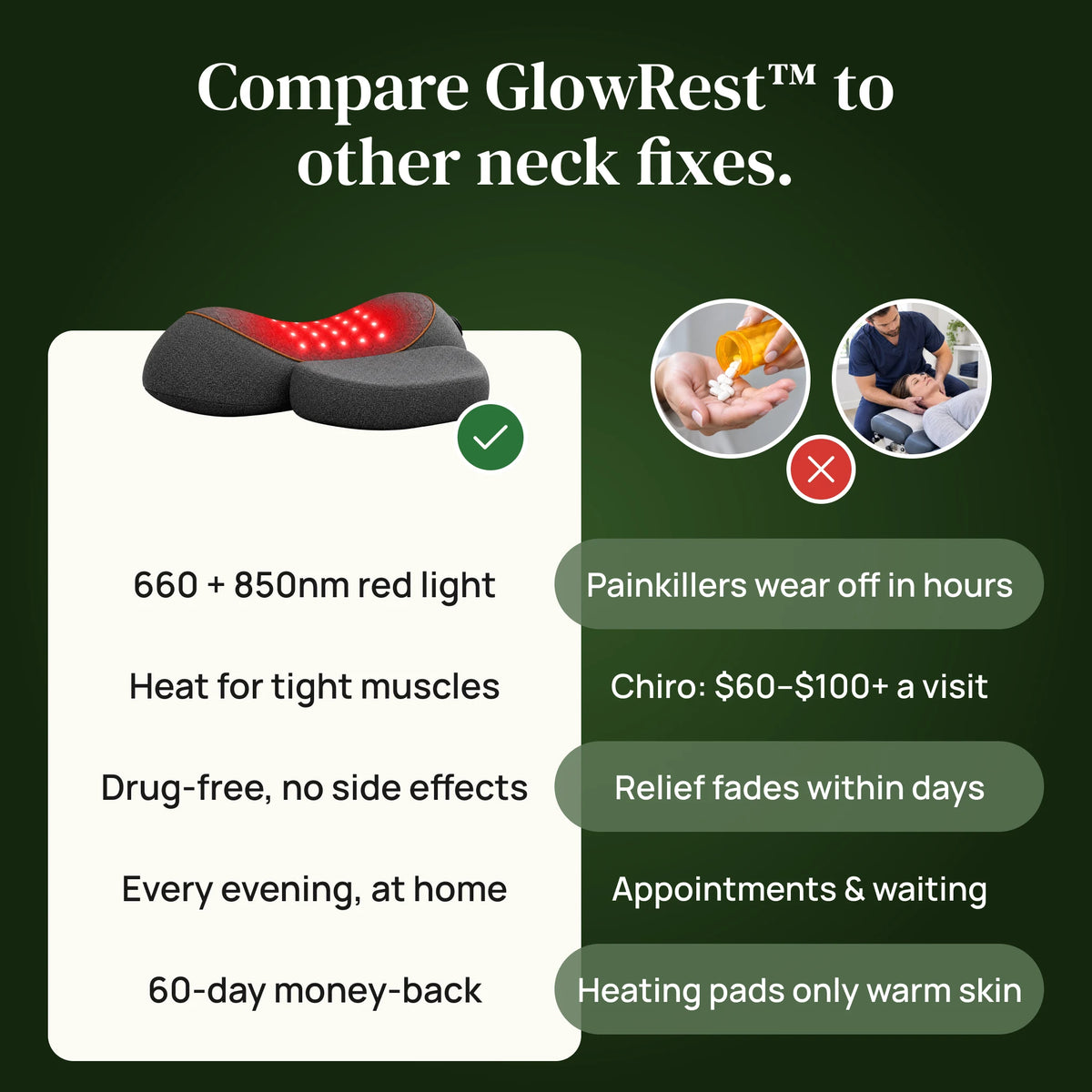 GlowRest™ Red Light Neck Pillow